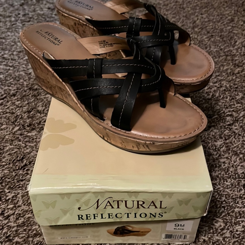 Cork wedge sandals